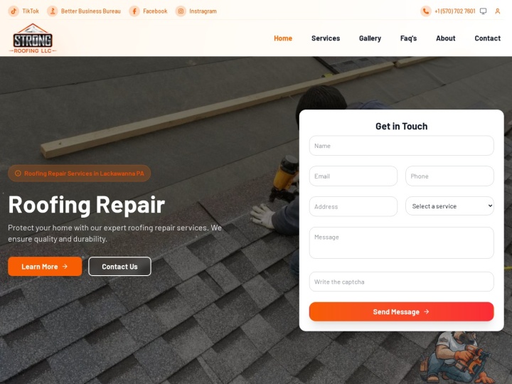 Sitio web de CT Strong Roofing