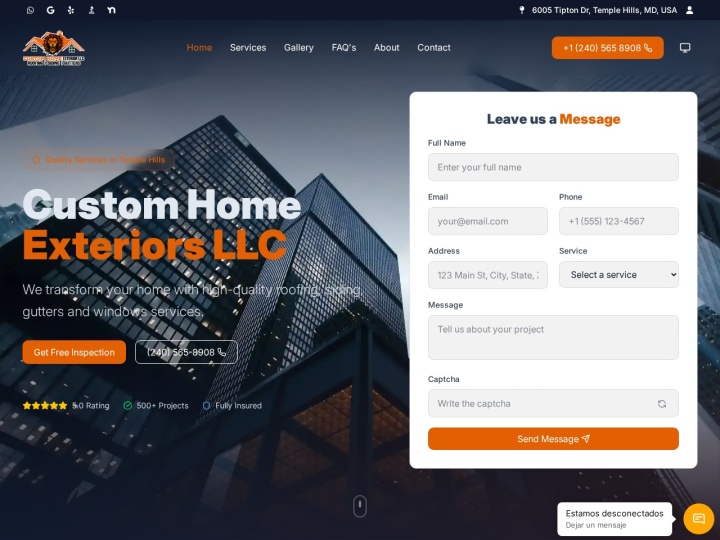 Sitio web de Custom Home Exterior