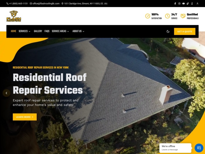 Sitio web de Flash Roofing
