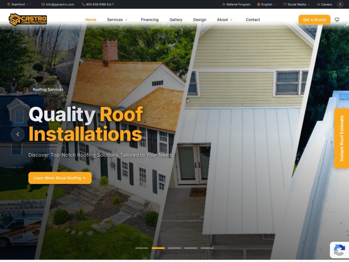 Sitio web de G.A. Castro Construction