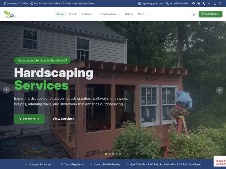 Sitio web de Lugo Landscaping & Home Improvements