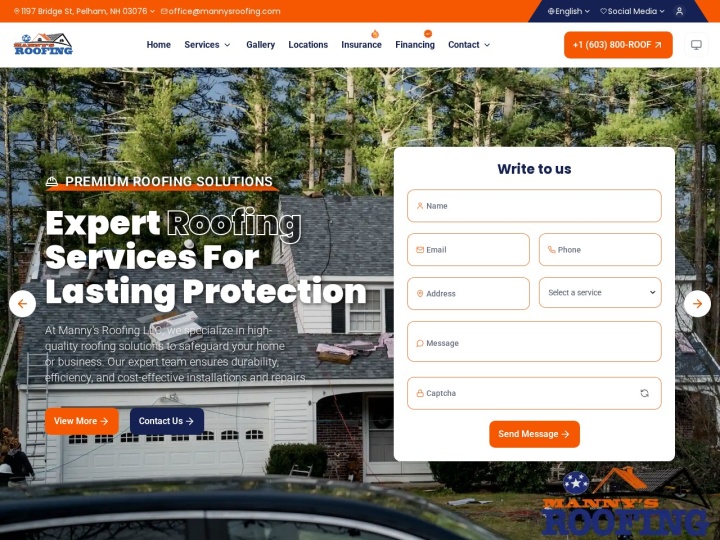 Página web de mannysroofing.com